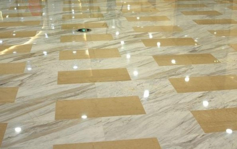 Large shopping mall floor stone paving